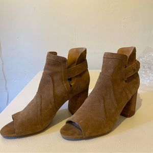 Joe’s Jeans Ankle Boot women size 10 Tan Open Toe Suede Bootie